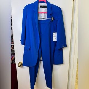 Zara blue suit blazer and pants set NWT